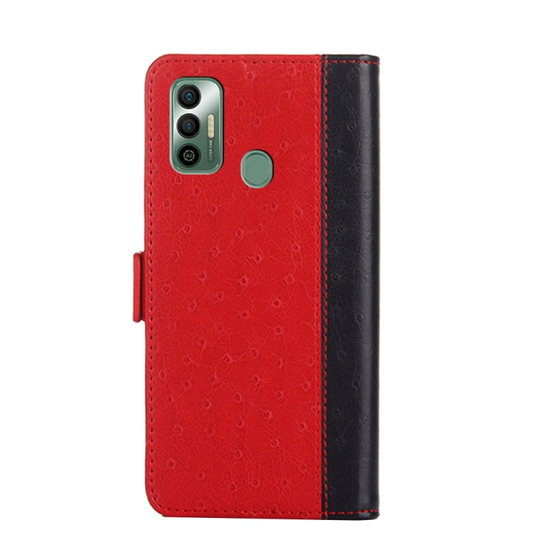 For Tecno Spark 7 Ostrich Texture Flip Leather Phone Case