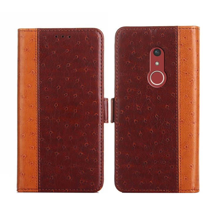 For Fujitsu Arrows Be4 Plus-F-41B Ostrich Texture Flip Leather Phone Case