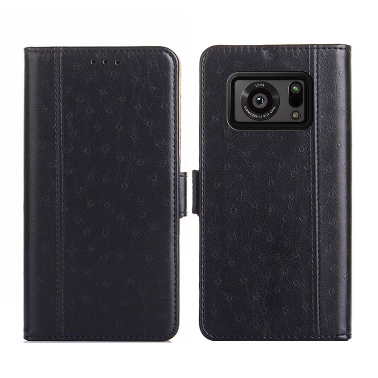 For Sharp Aquos R6 Ostrich Texture Flip Leather Phone Case
