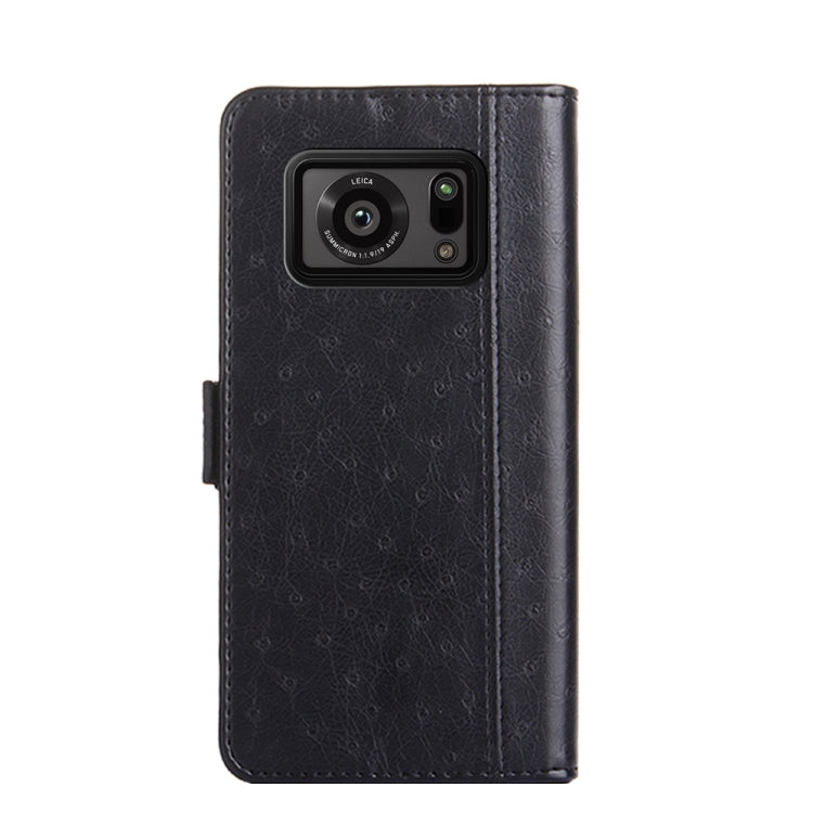 For Sharp Aquos R6 Ostrich Texture Flip Leather Phone Case