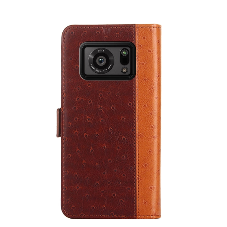 For Sharp Aquos R6 Ostrich Texture Flip Leather Phone Case
