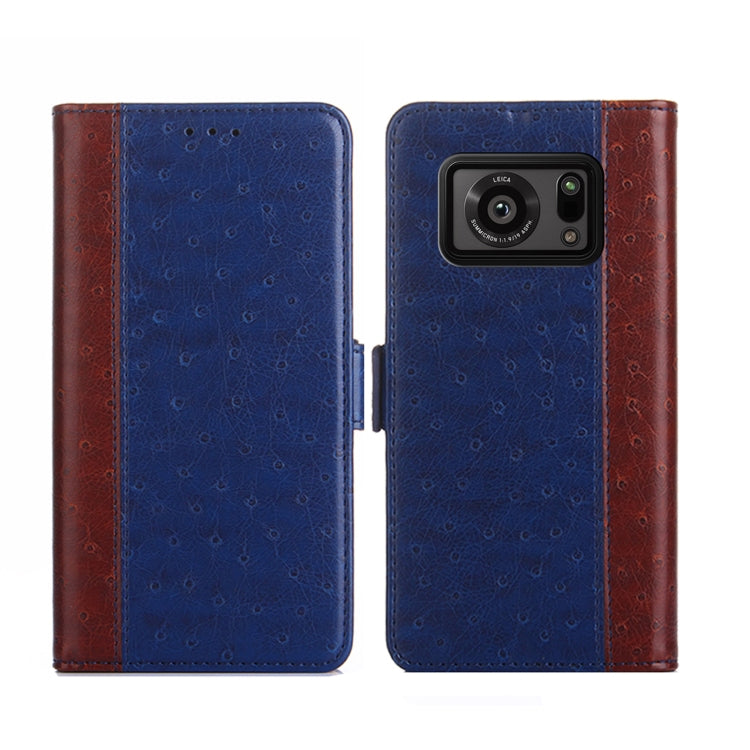 For Sharp Aquos R6 Ostrich Texture Flip Leather Phone Case