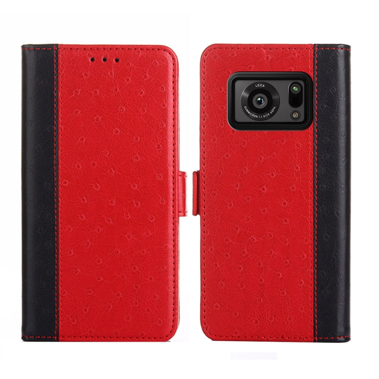 For Sharp Aquos R6 Ostrich Texture Flip Leather Phone Case