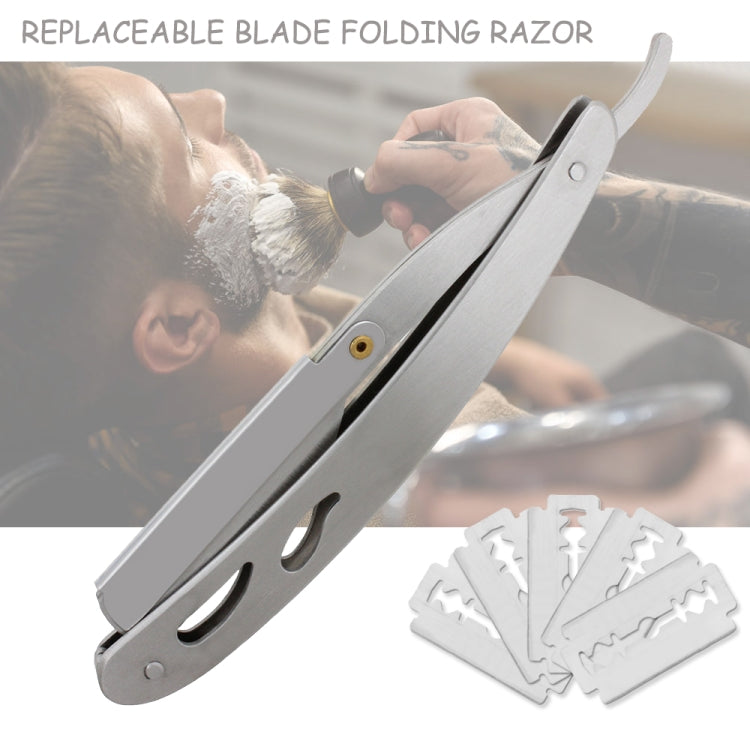 H-1 Stainless Steel Replaceable Blade Folding Straight Razor Shaving Stand