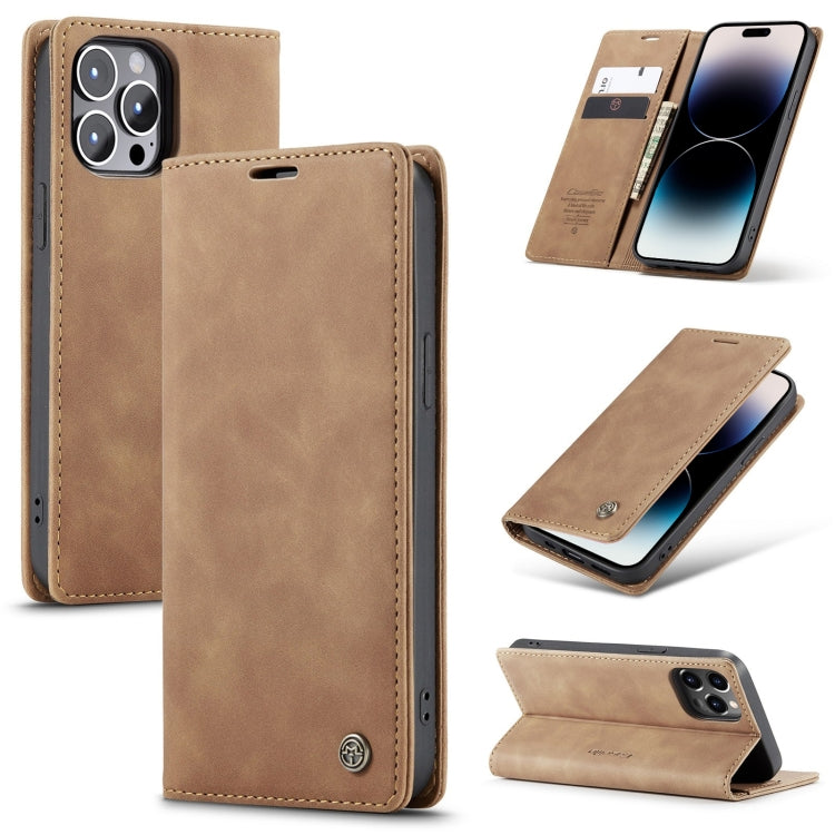 For iPhone 14 Pro Max CaseMe-013 Multifunctional Retro Frosted Leather Phone Case