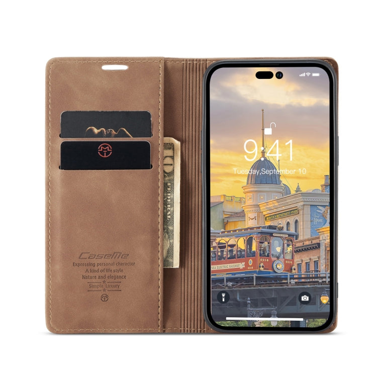 For iPhone 14 Pro Max CaseMe-013 Multifunctional Retro Frosted Leather Phone Case