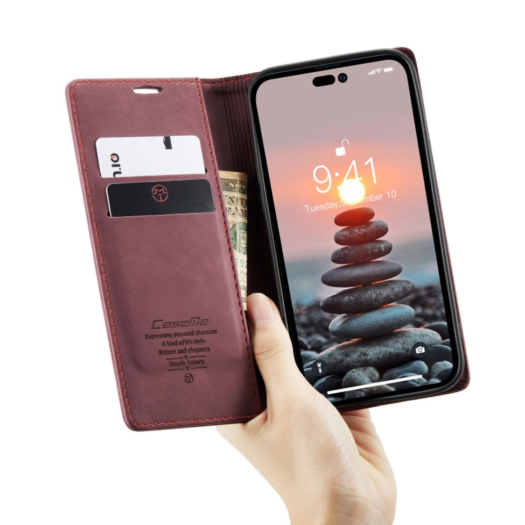 For iPhone 14 Pro Max CaseMe-013 Multifunctional Retro Frosted Leather Phone Case