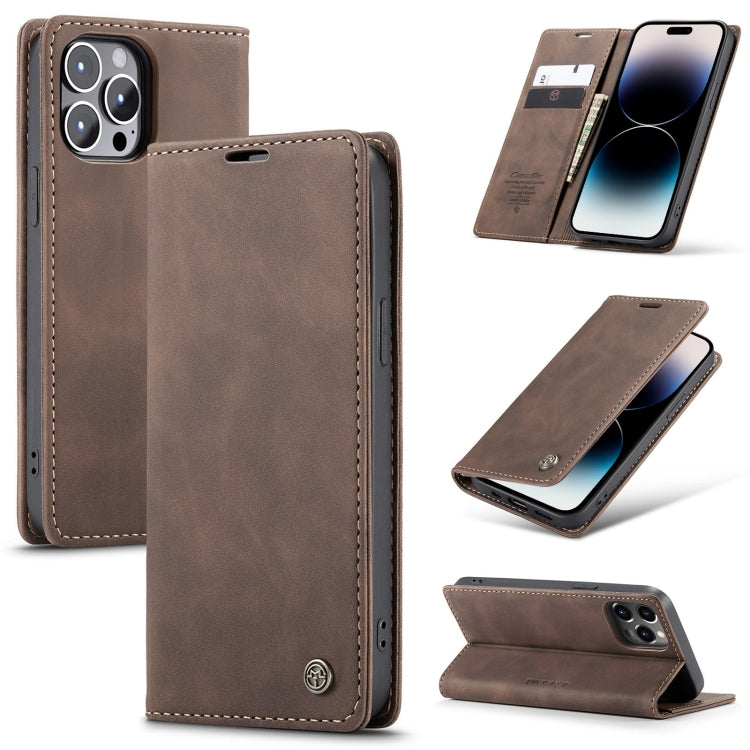 For iPhone 14 Pro Max CaseMe-013 Multifunctional Retro Frosted Leather Phone Case