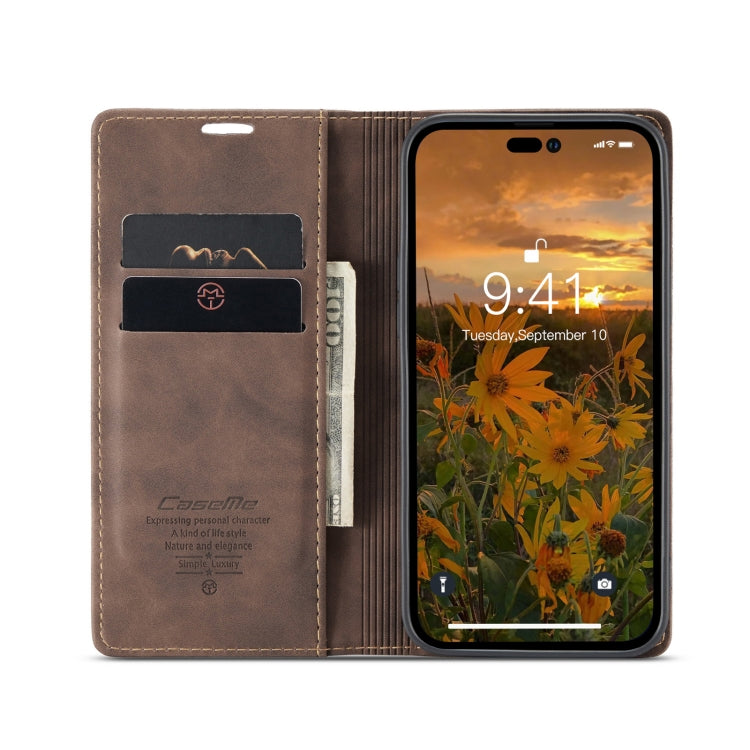 For iPhone 14 Pro Max CaseMe-013 Multifunctional Retro Frosted Leather Phone Case