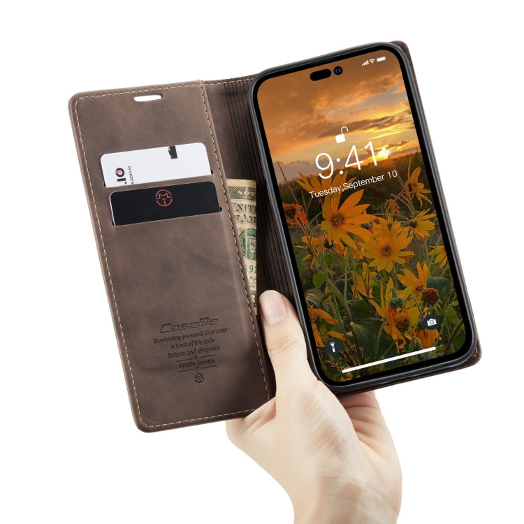 For iPhone 14 Pro Max CaseMe-013 Multifunctional Retro Frosted Leather Phone Case