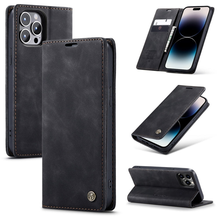 For iPhone 14 Pro Max CaseMe-013 Multifunctional Retro Frosted Leather Phone Case