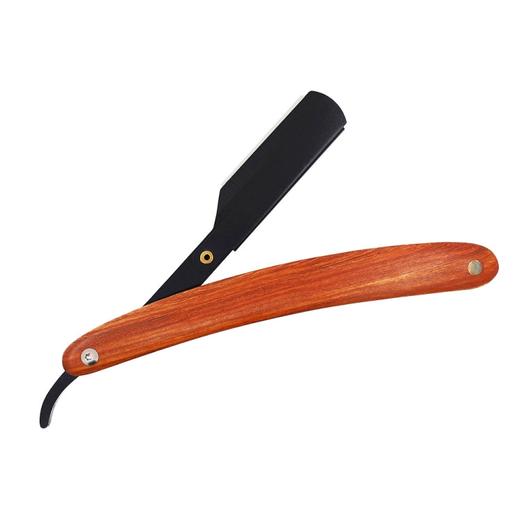 H-5 Men Replaceable Blade Folding Straight Razor Shaving Stand Grooming Kit(Long Walnut Handle)