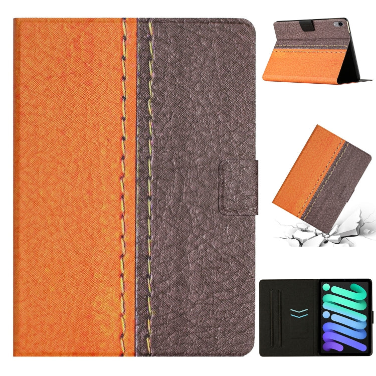 For iPad mini 6 Stitching Solid Color Smart Leather Tablet Case
