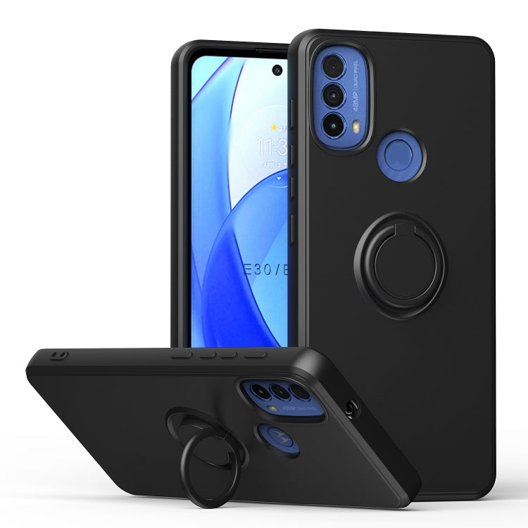 For Motorola Moto E30/E40 Ring Kickstand Silicone Phone Case