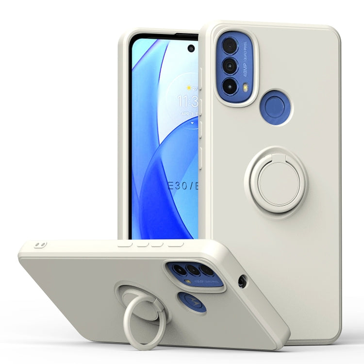 For Motorola Moto E30/E40 Ring Kickstand Silicone Phone Case