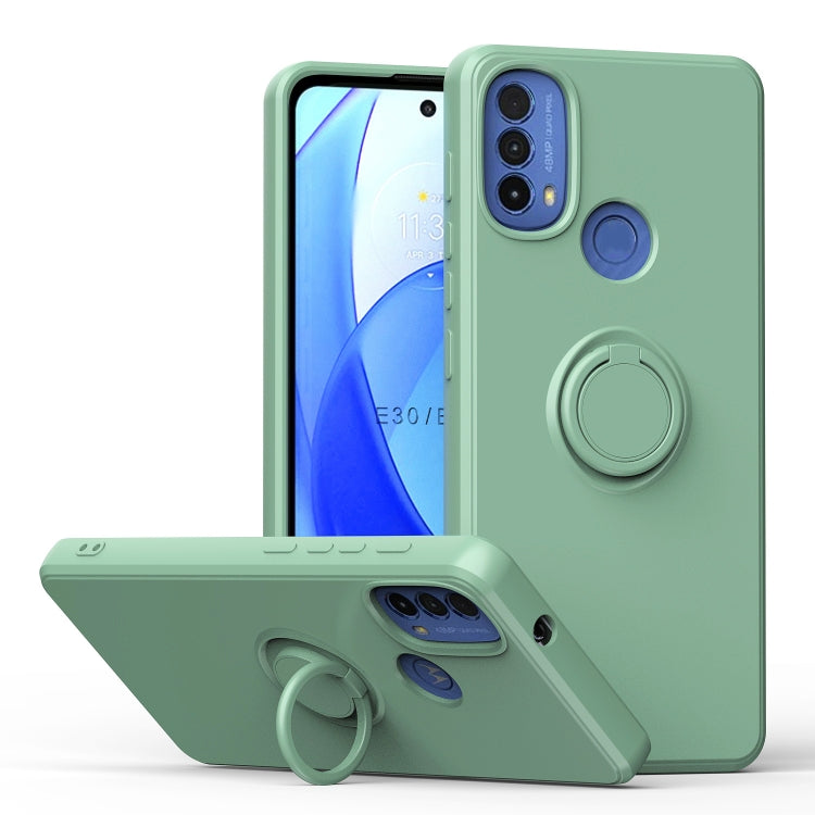 For Motorola Moto E30/E40 Ring Kickstand Silicone Phone Case