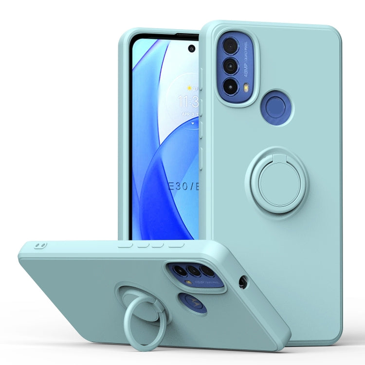 For Motorola Moto E30/E40 Ring Kickstand Silicone Phone Case