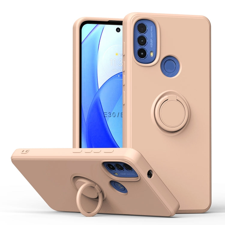 For Motorola Moto E30/E40 Ring Kickstand Silicone Phone Case