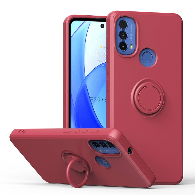 For Motorola Moto E30/E40 Ring Kickstand Silicone Phone Case