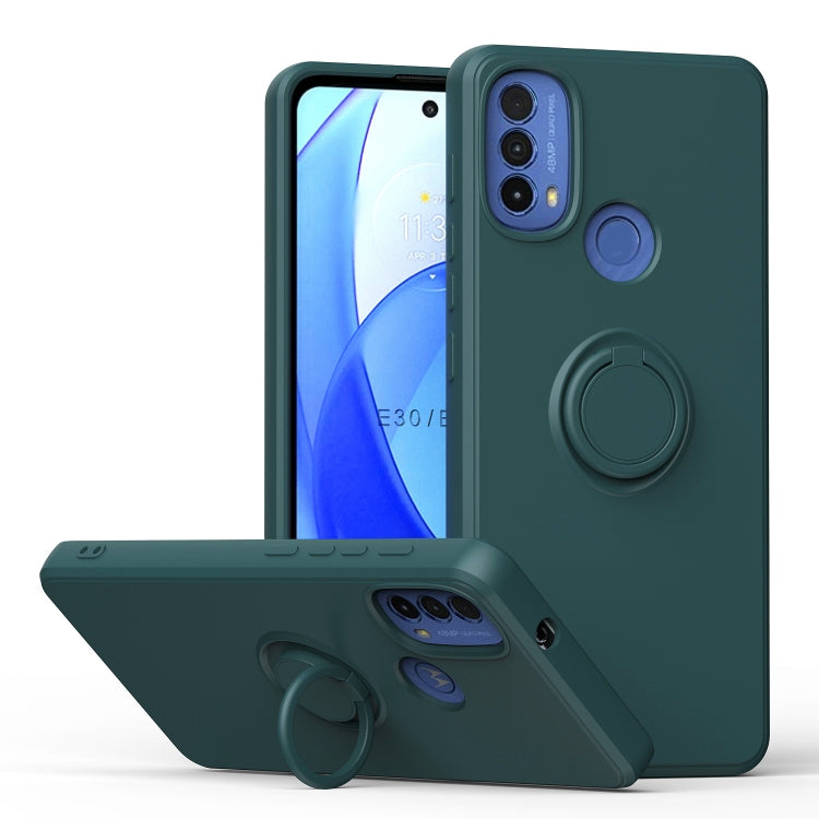 For Motorola Moto E30/E40 Ring Kickstand Silicone Phone Case