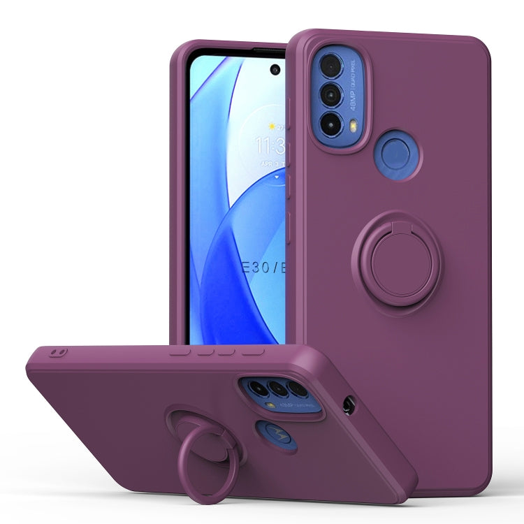 For Motorola Moto E30/E40 Ring Kickstand Silicone Phone Case