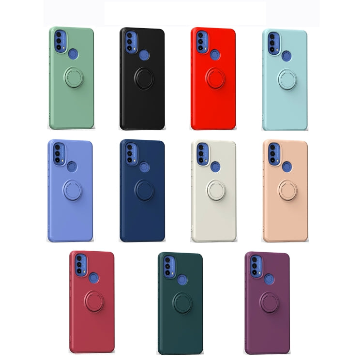 For Motorola Moto E30/E40 Ring Kickstand Silicone Phone Case