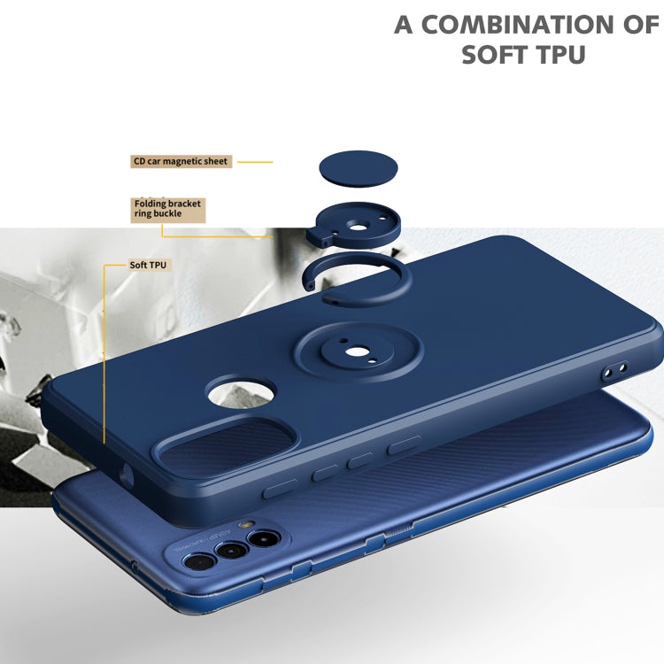 For Motorola Moto E30/E40 Ring Kickstand Silicone Phone Case