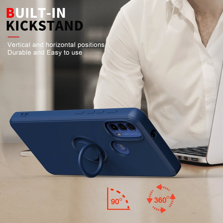 For Motorola Moto E30/E40 Ring Kickstand Silicone Phone Case