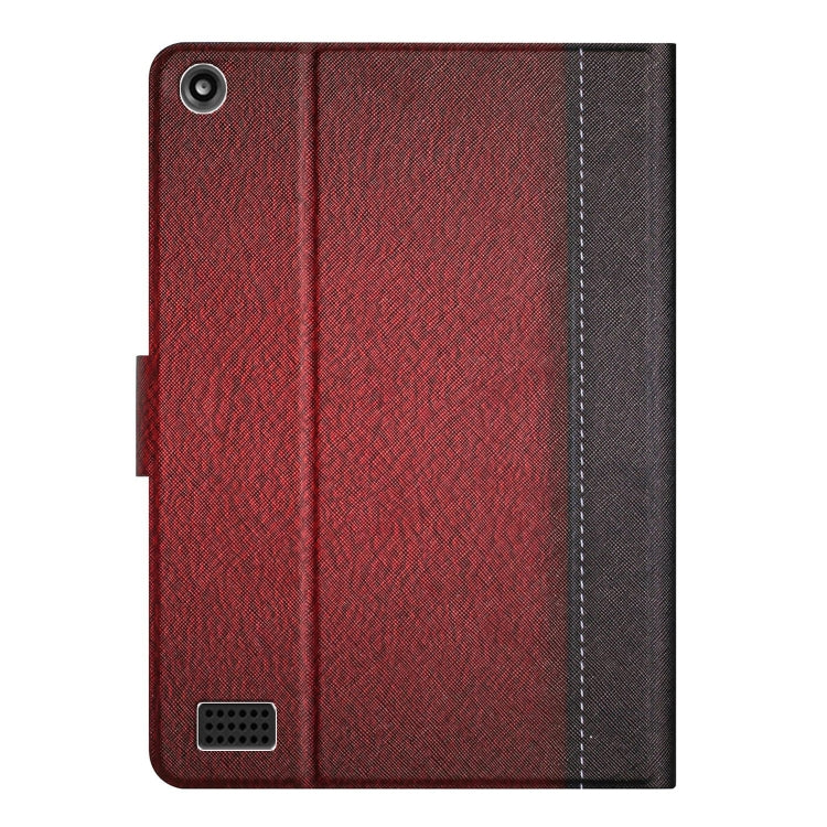 For Amazon Kindle Fire HD 7 2019/2017/2015 Stitching Solid Color Smart Leather Tablet Case