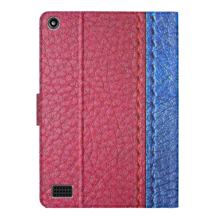 For Amazon Kindle Fire HD 7 2019/2017/2015 Stitching Solid Color Smart Leather Tablet Case