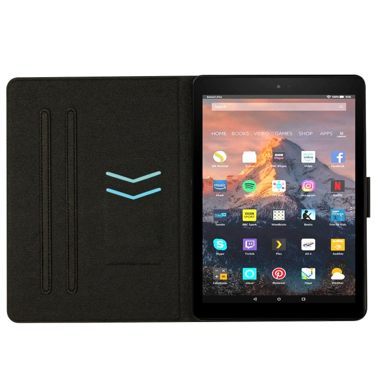 For Amazon Kindle Fire HD 7 2019/2017/2015 Stitching Solid Color Smart Leather Tablet Case