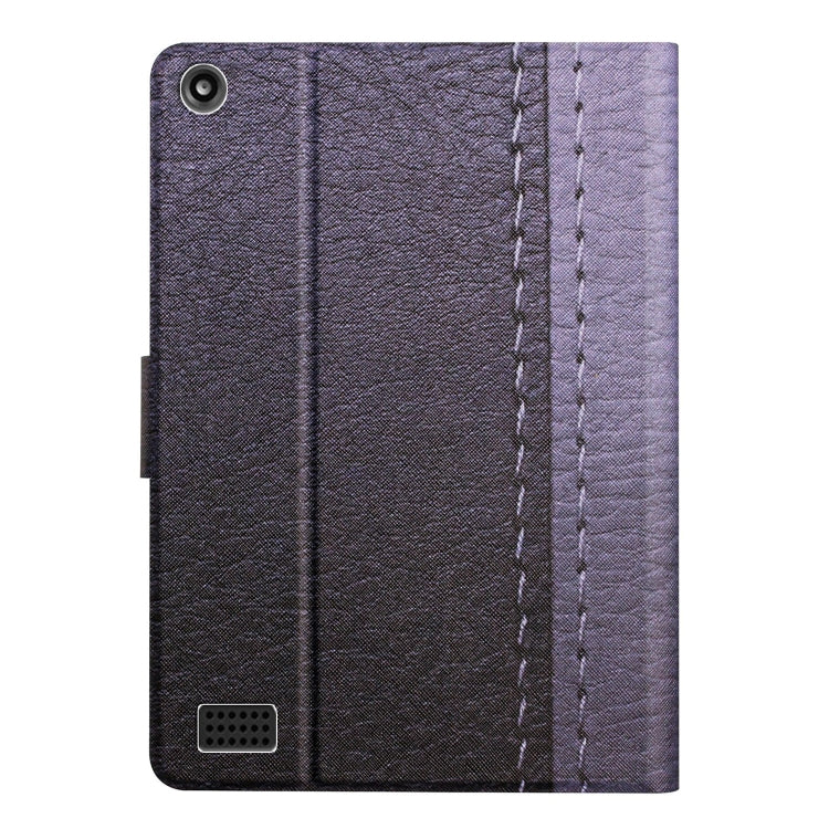 For Amazon Kindle Fire HD 7 2019/2017/2015 Stitching Solid Color Smart Leather Tablet Case