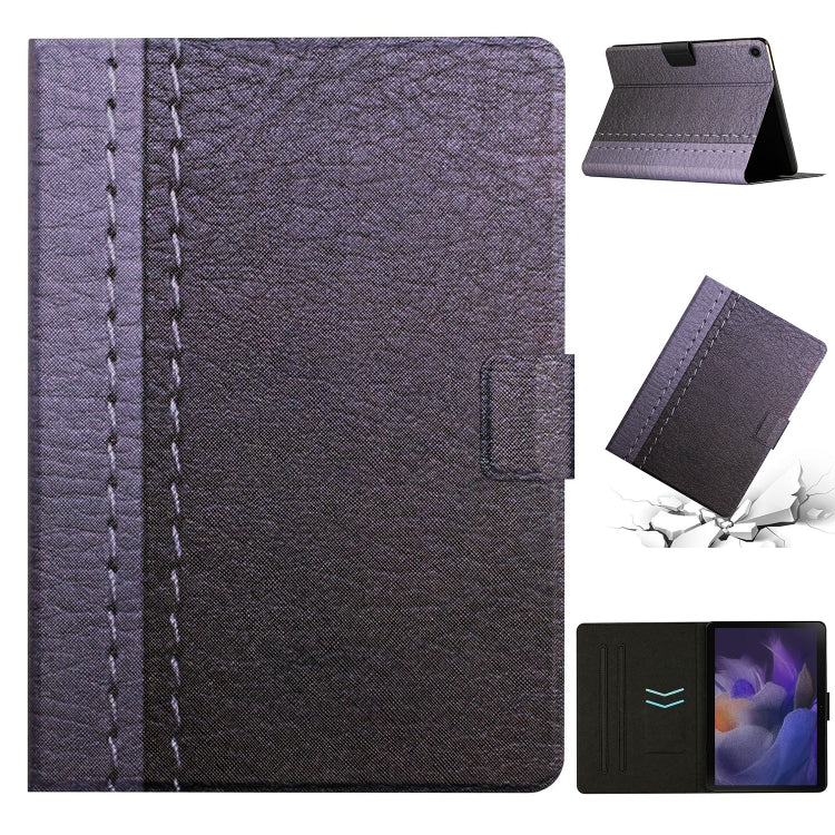 For Samsung Galaxy Tab A8 Stitching Solid Color Smart Leather Tablet Case