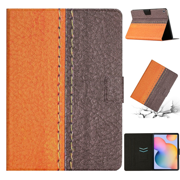 For Samsung Galaxy Tab A7 Lite T220 Stitching Solid Color Smart Leather Tablet Case