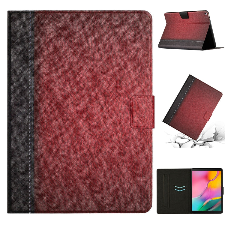 For Samsung Galaxy Tab A 10.1 2019 T510 Stitching Solid Color Smart Leather Tablet Case