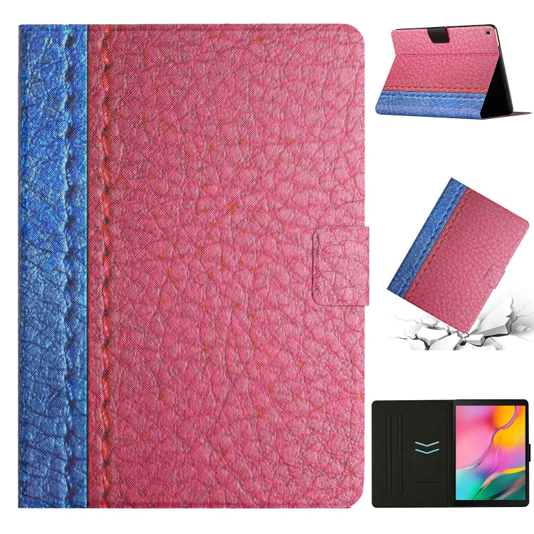 For Samsung Galaxy Tab A 10.1 2019 T510 Stitching Solid Color Smart Leather Tablet Case