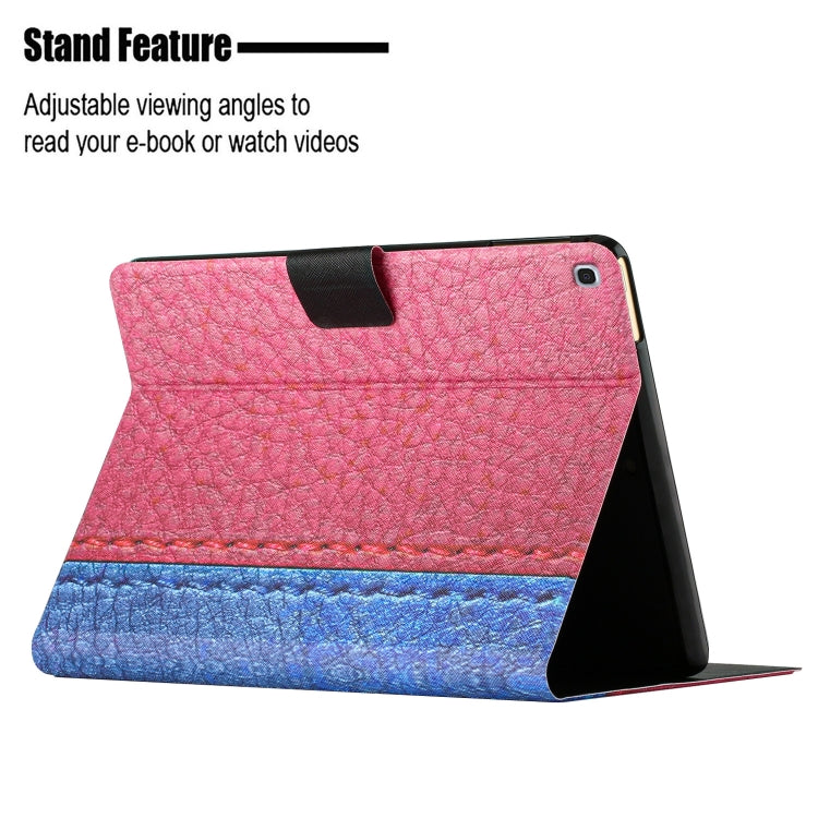 For Samsung Galaxy Tab A 10.1 2019 T510 Stitching Solid Color Smart Leather Tablet Case