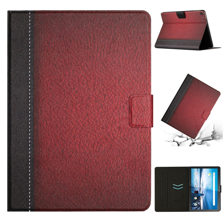 For Lenovo Tab M10 X605F X505 Stitching Solid Color Smart Leather Tablet Case