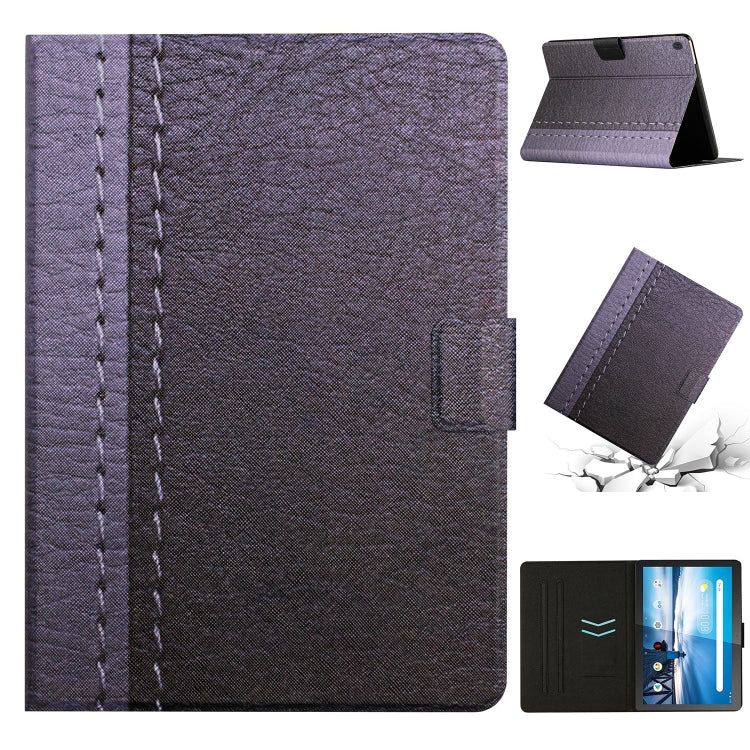 For Lenovo Tab M10 X605F X505 Stitching Solid Color Smart Leather Tablet Case