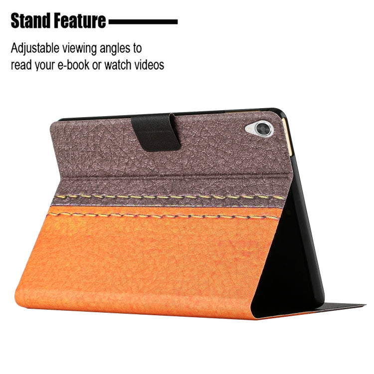For Lenovo Tab M10 3rd Gen Stitching Solid Color Smart Leather Tablet Case