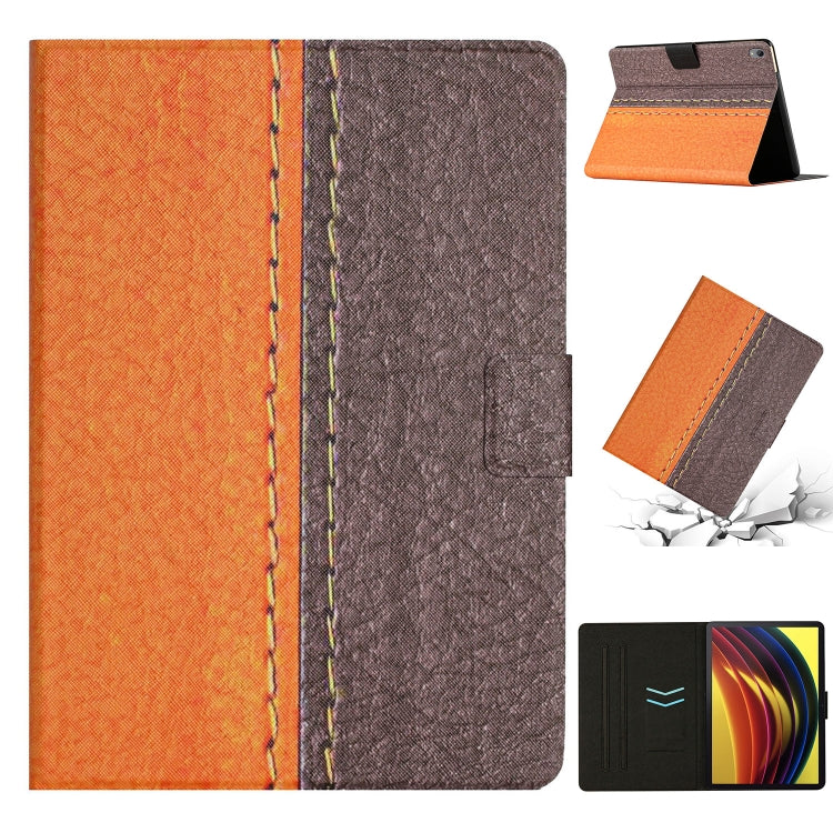 For Lenovo Tab P11 Stitching Solid Color Smart Leather Tablet Case