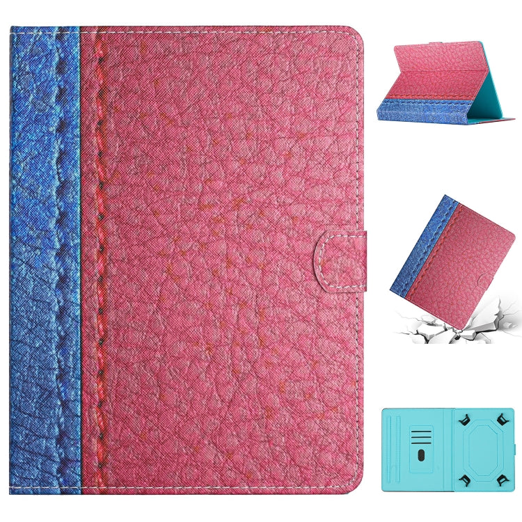 For 7 inch Tablet Stitching Solid Color Leather Tablet Case