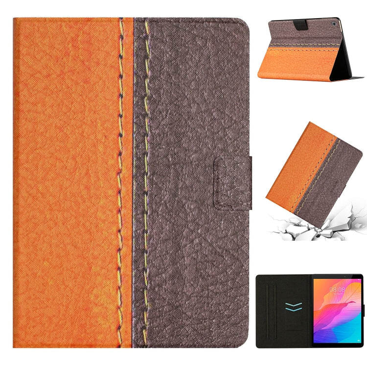 For Huawei MatePad T8 Stitching Solid Color Leather Tablet Case