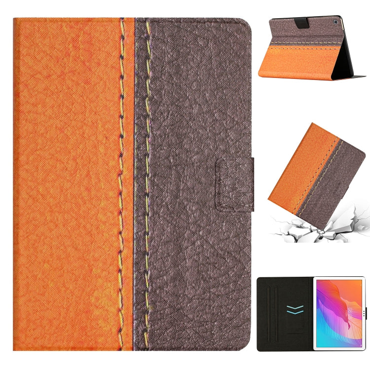 For Huawei MatePad T10s Stitching Solid Color Leather Tablet Case