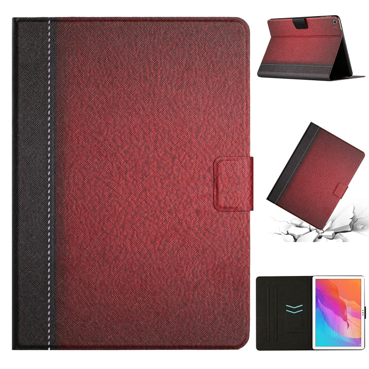 For Huawei MatePad T10s Stitching Solid Color Leather Tablet Case