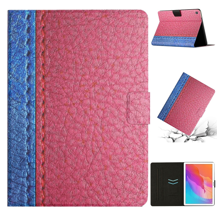 For Huawei MatePad T10s Stitching Solid Color Leather Tablet Case