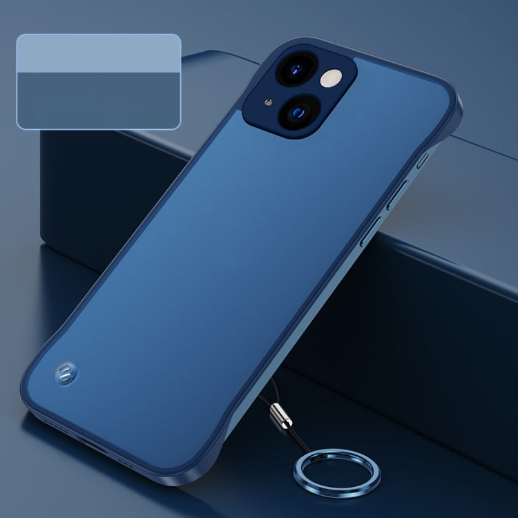 For iPhone 14 Metal Lens Frosted Finger Ring Strap Phone Case