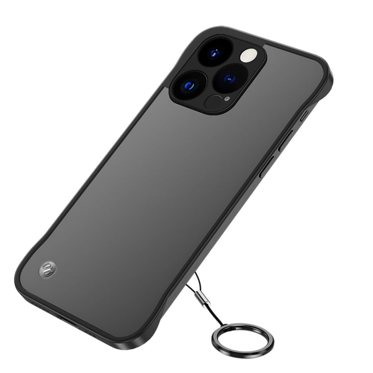 For iPhone 14 Pro Metal Lens Frosted Finger Ring Strap Phone Case