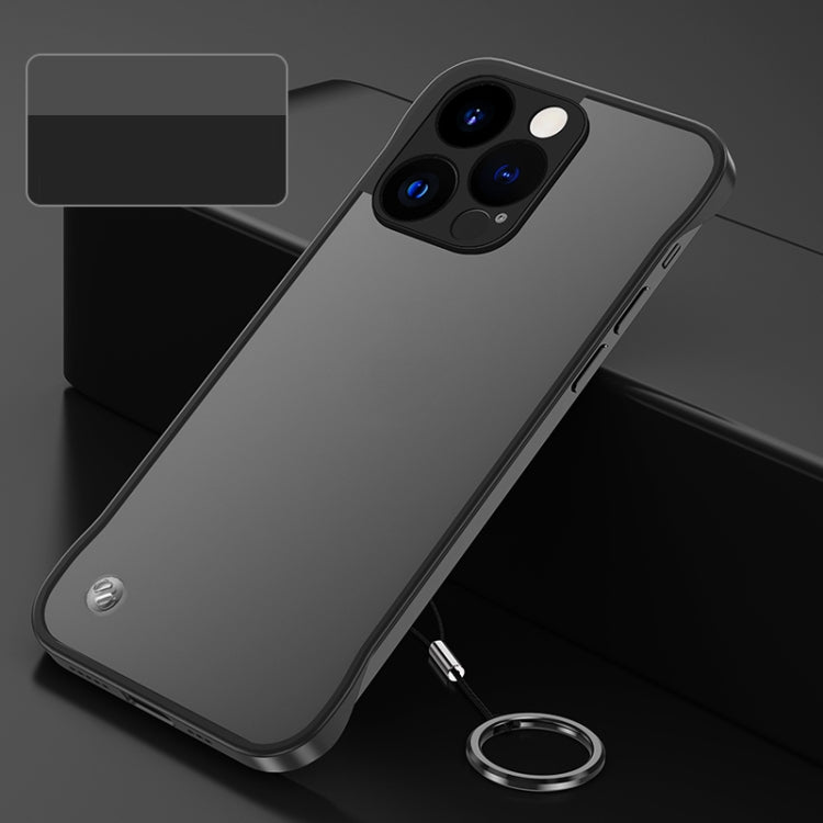 For iPhone 14 Pro Max Metal Lens Frosted Finger Ring Strap Phone Case