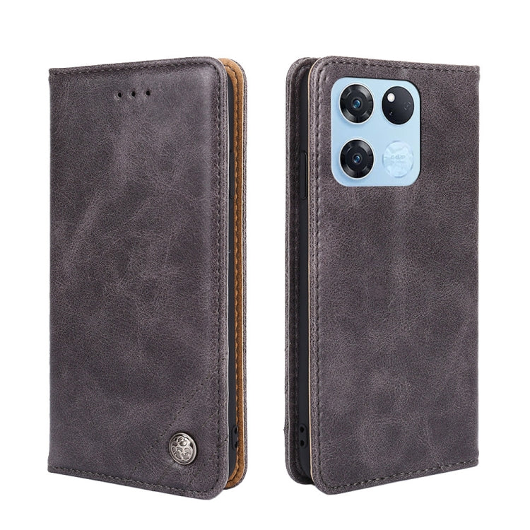 For OnePlus Ace Racing Non-Magnetic Retro Texture Horizontal Flip Leather Phone Case